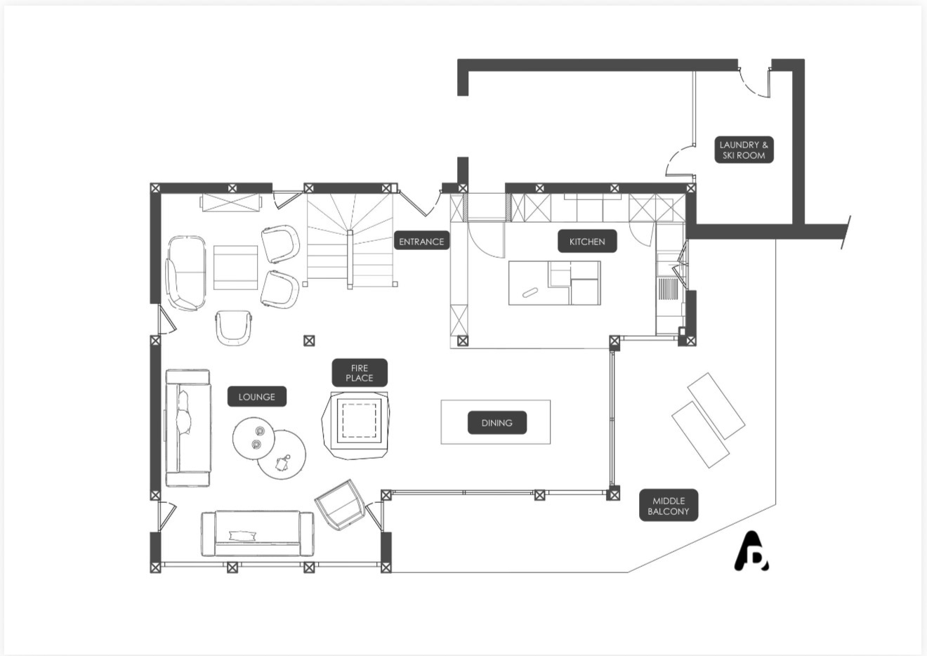 Middle Floor plan